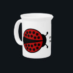Cute lady bugs drink pitcher<br><div class="desc">2 ladybugs on a cute pitcher. You can add some text in the center. This pitcher is 5 inches high, so it's more for like cream or sauces, than for drinking. It's heavy for it's size so I use mine to hold utencils.</div>