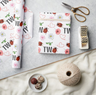 Cute Lady Bugs Gift 2nd birthday Wrapping Paper