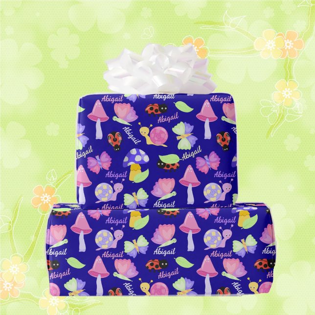 Cute Lady Bugs Personalize Name Gift Cute Wrapping Paper (Creator Uploaded)