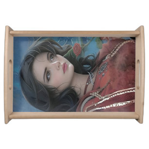 Cute Lady serving tray