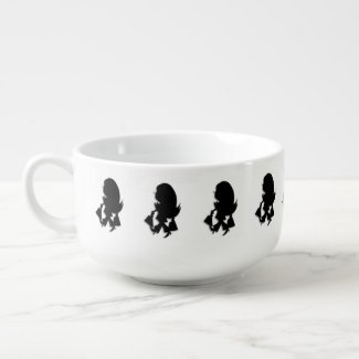 Cute Lady Shopper Soup Mug