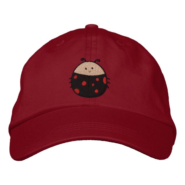 Cute Ladybird Embroidered Baseball Hat (Front)