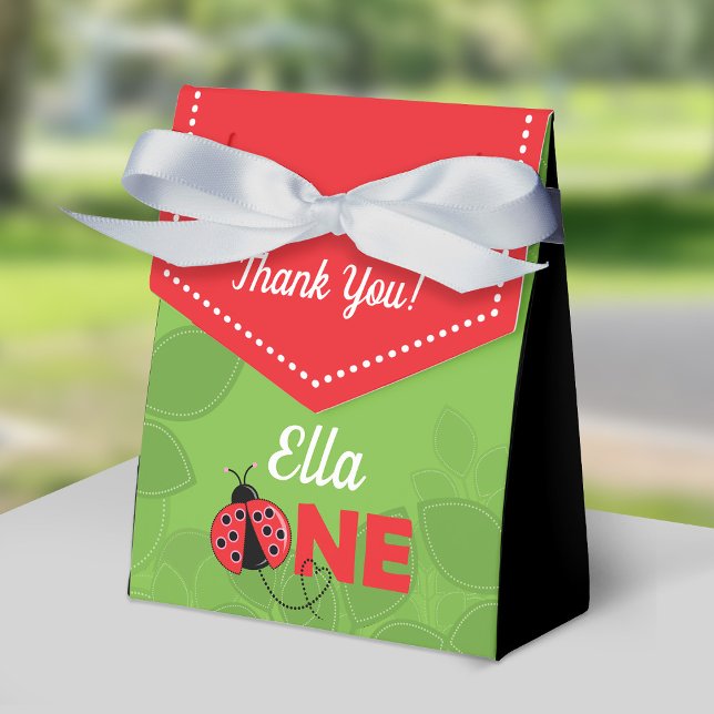 Cute Ladybug 1st Birthday Party Favor Box for girl (Creator Uploaded)