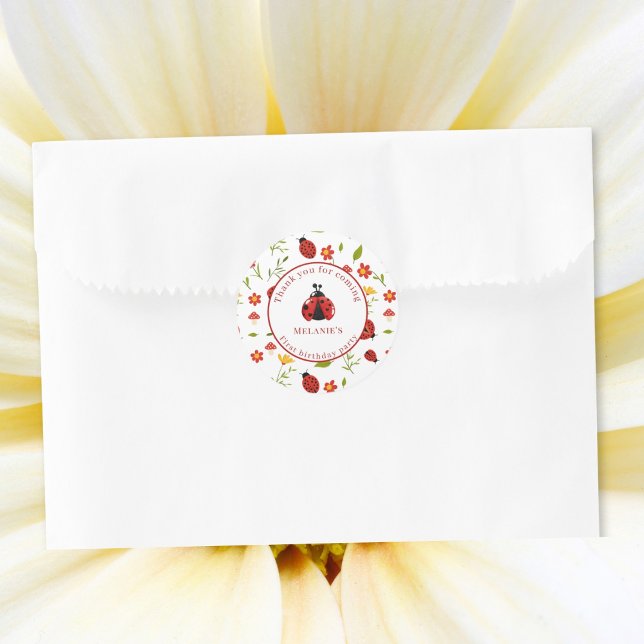 Cute Ladybug 1st Birthday Sticker (Creator Uploaded)