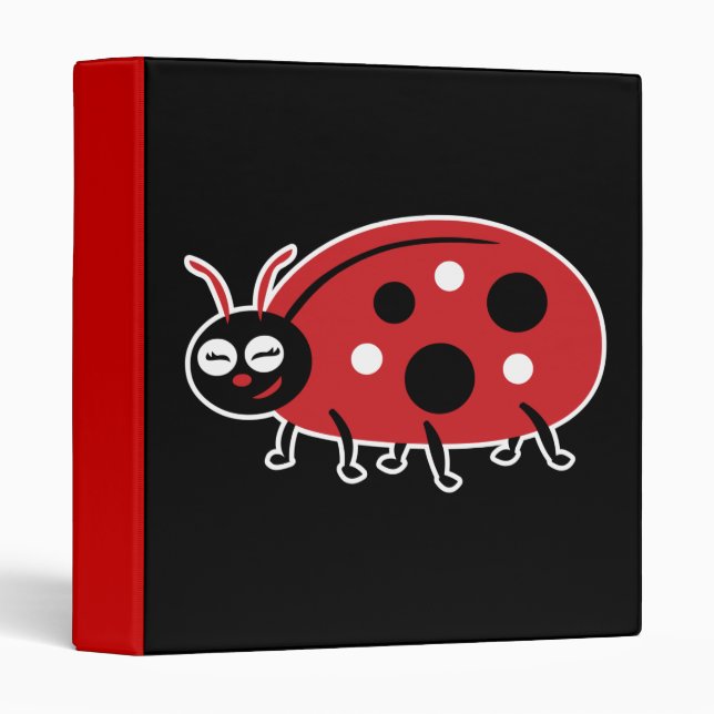 Cute Ladybug 3 Ring Binder (Front/Spine)