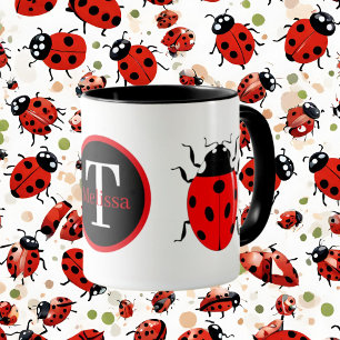 cute ladybug add monogram mug