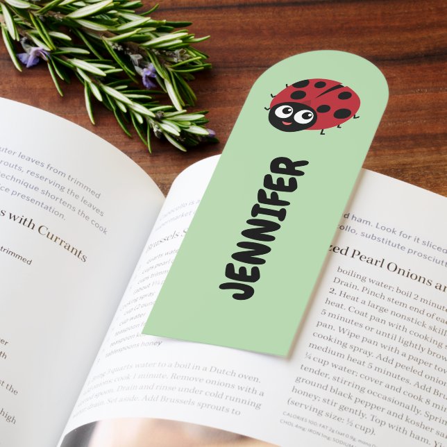 CUTE LADYBUG ADORABLE CARTOON ADD KIDS NAME  BOOKMARKS (Book)