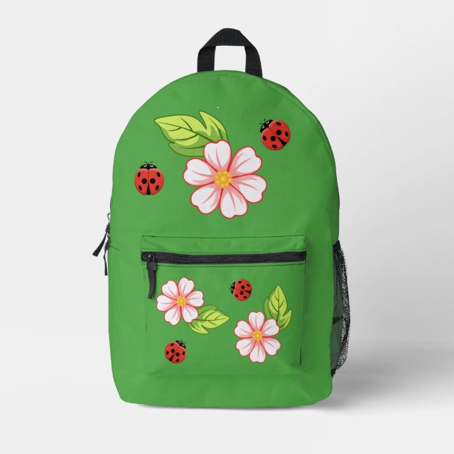  Cute Ladybug and Daisy Backpack (Front)