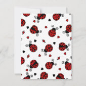 Cute Ladybug and Hearts Red Print Party Invitation (Back)
