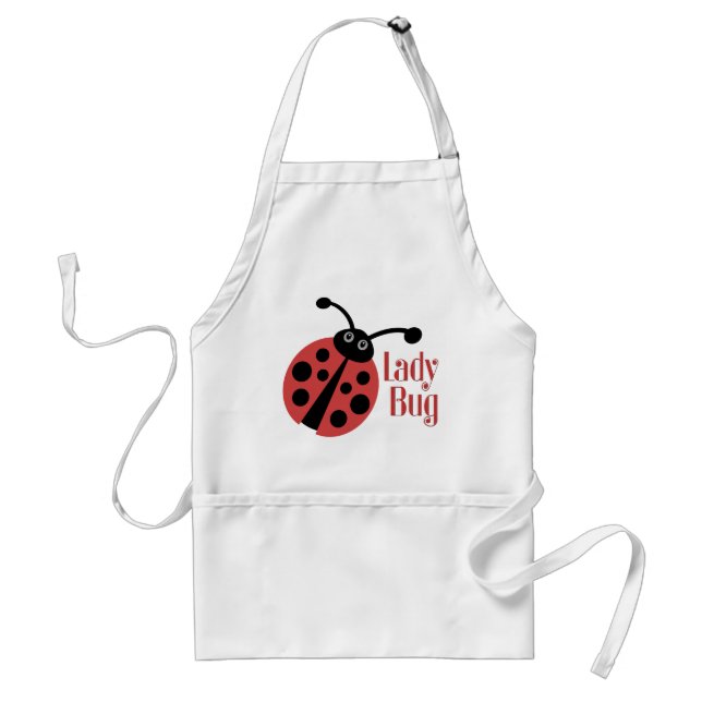Cute Ladybug Animal Print Adult Apron (Front)