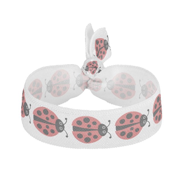 Cute Ladybug Animal Print Ribbon Hair Tie (Front)