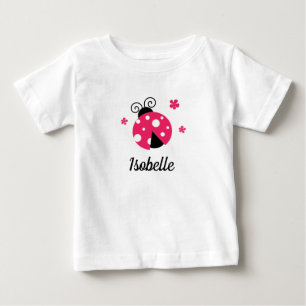 Cute Ladybug Art Personalised Baby T-Shirt