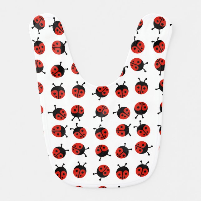 Cute Ladybug Baby Bib (Front)