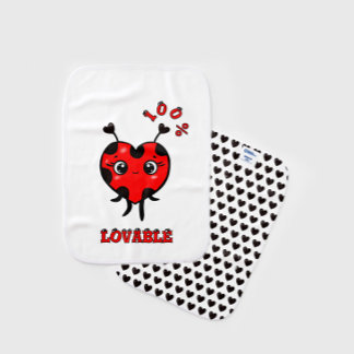 Cute ladybug  baby burp cloth