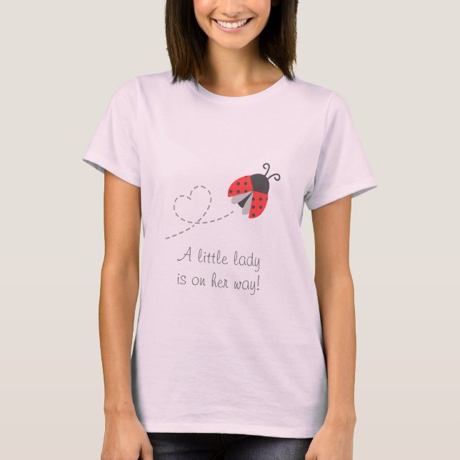 Cute Ladybug, Baby Girl, for Mommy to Be T-Shirt (Front)