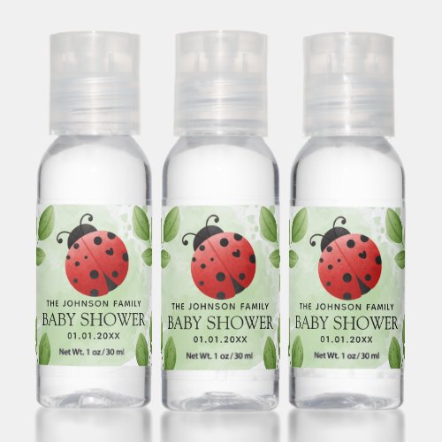 Cute Ladybug Baby Shower Hand Sanitizer