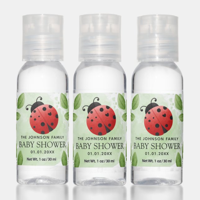Cute Ladybug Baby Shower Hand Sanitizer (Set)