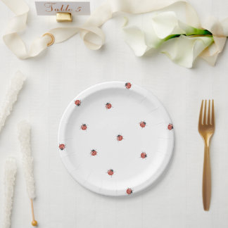 Cute Ladybug Baby Shower Paper Plates