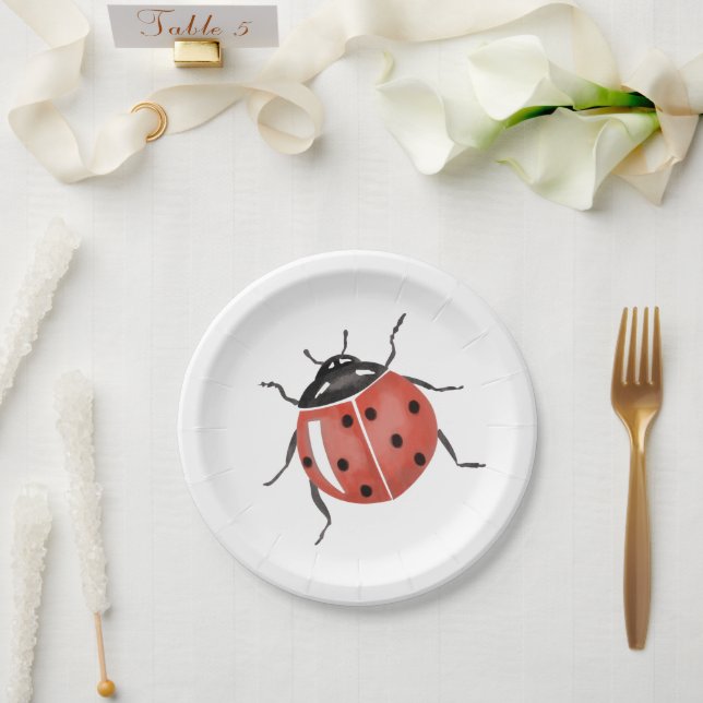 Cute Ladybug Baby Shower Paper Plates (Wedding)