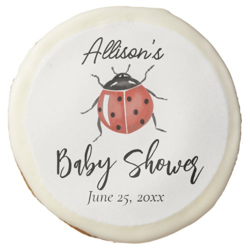 Cute Ladybug Baby Shower Sugar Cookie