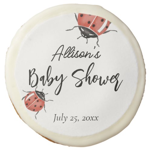 Cute Ladybug Baby Shower Sugar Cookie