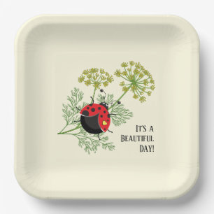 Cute Ladybug   Beautiful Day  Paper Plates
