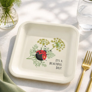 Cute Ladybug Beautiful Day Paper Plates