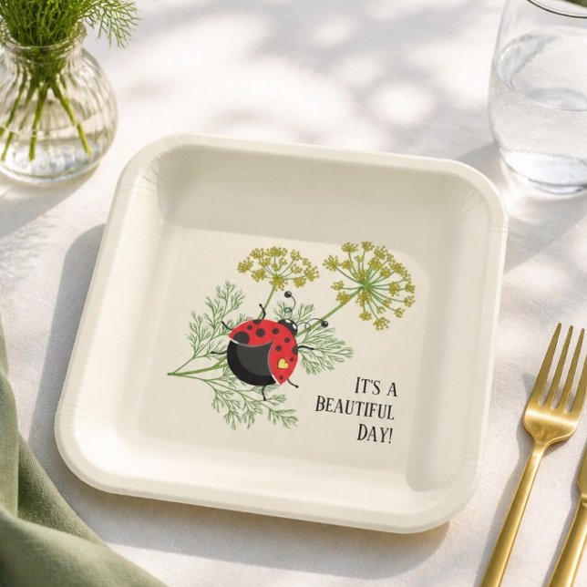 Cute Ladybug | Beautiful Day  Paper Plates (Creator Uploaded)