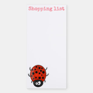 Cute ladybug beetle insect cartoon illustration magnetic notepad