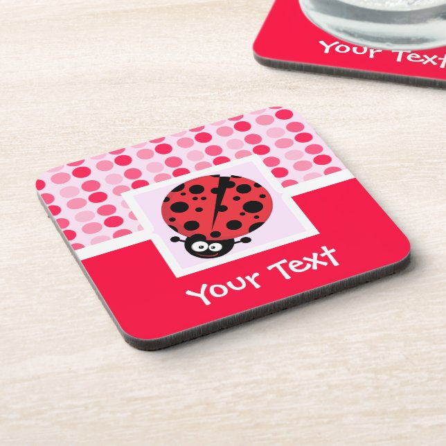 Cute Ladybug Beverage Coaster (Left Side)