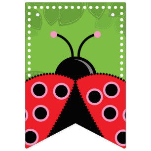 Cute Ladybug Birthday Bunting Flags/Banner Flags