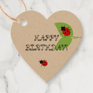 Cute Ladybug Birthday Favor Gift Tags