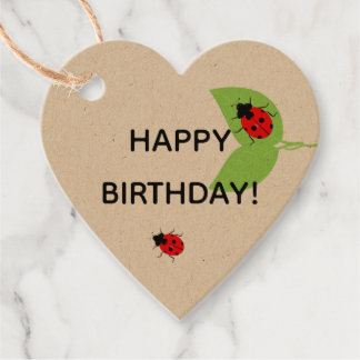 Cute Ladybug Birthday Favor Gift Tags