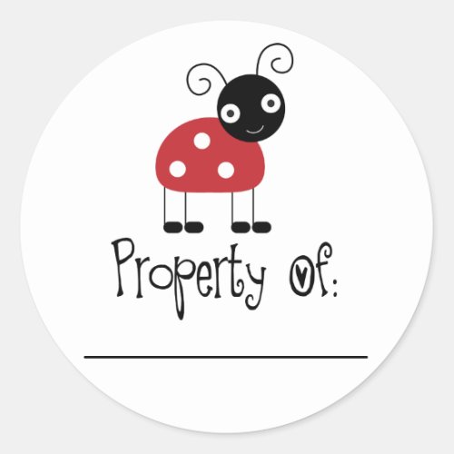 Cute Ladybug Bookplate Stickers