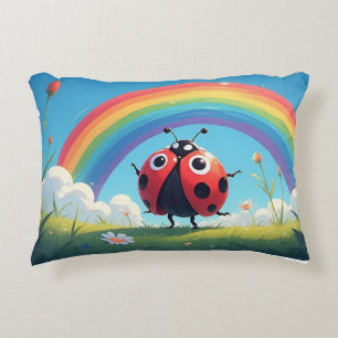 Cute Ladybug Bright Kids Nursery Decor Accent Pillow