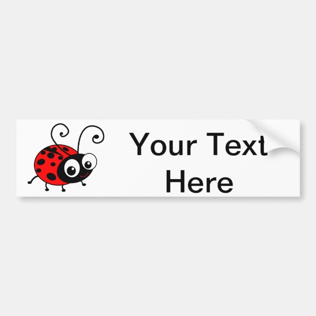 Cute Ladybug Bumper Sticker (Front)