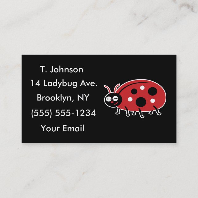 Cute Ladybug Business Cards (Front)