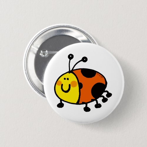 Cute Ladybug Cartoon for Kids and Nature Lovers Button