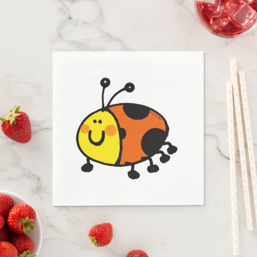 Cute Ladybug Cartoon for Kids and Nature Lovers Napkins
