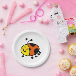 Cute Ladybug Cartoon for Kids and Nature Lovers Paper Plates