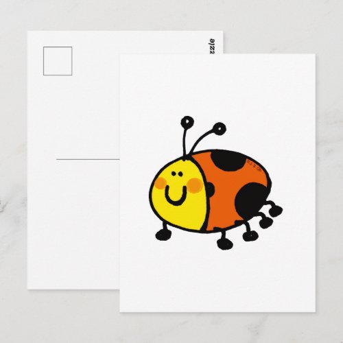 Cute Ladybug Cartoon Postcard