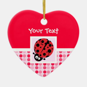 Cute Ladybug Ceramic Ornament
