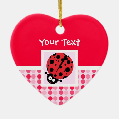 Cute Ladybug Ceramic Ornament