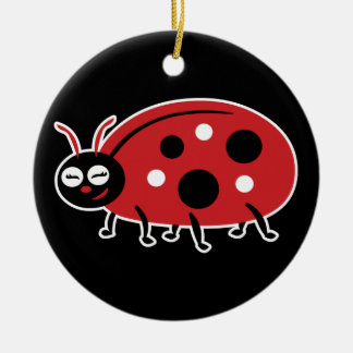 Cute Ladybug Ceramic Ornament