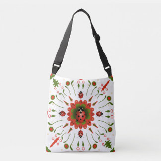 Cute Ladybug Christmas Red White Green Crossbody Bag