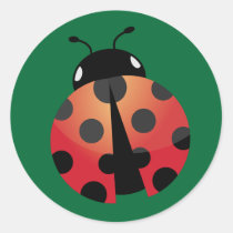 Cute Ladybug Classic Round Sticker