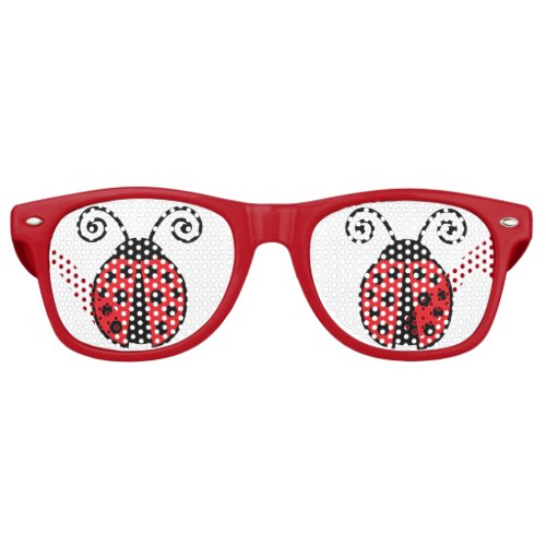 Cute Ladybug Cool Retro Red Retro Sunglasses