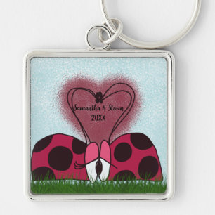 Cute Ladybug Couple  Keychain