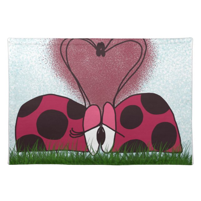 Cute Ladybug Couple  Placemat (Front)