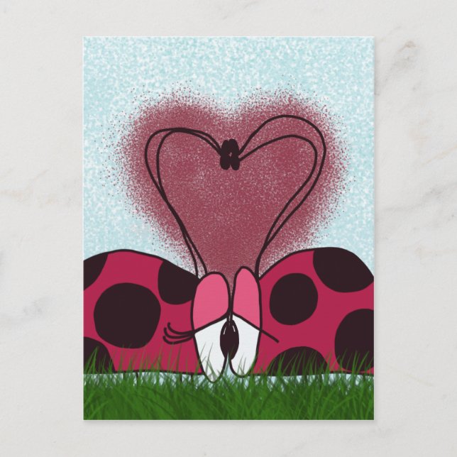 Cute Ladybug Couple  Postcard (Front)